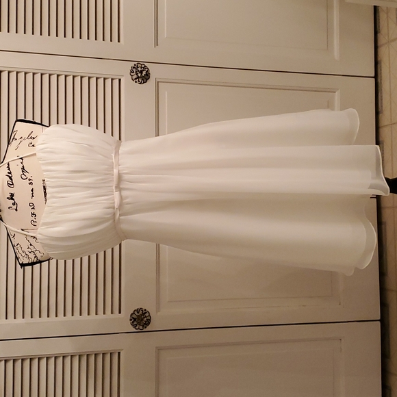 Chiffon A-Line Knee Length Bridal Gown - Picture 1 of 6